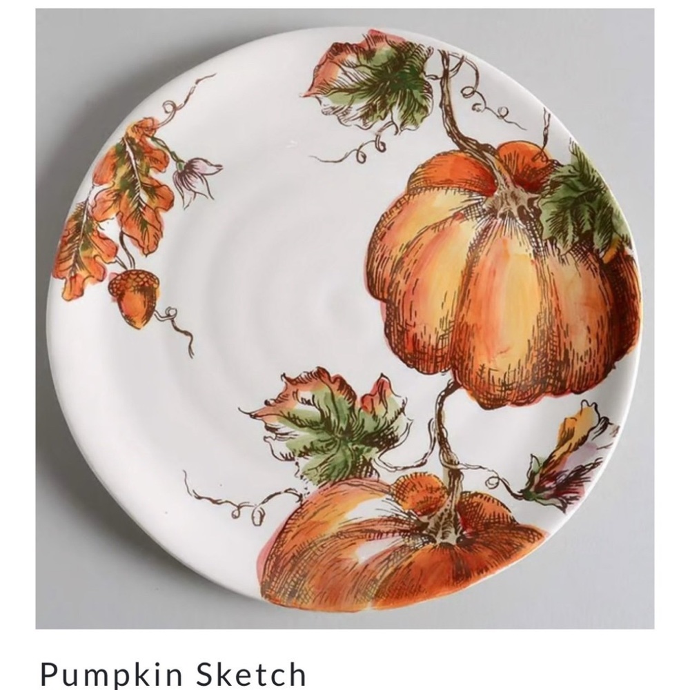 2 - Pumpkin Sketch by MAXCERA CORP Salad Plate  8.25